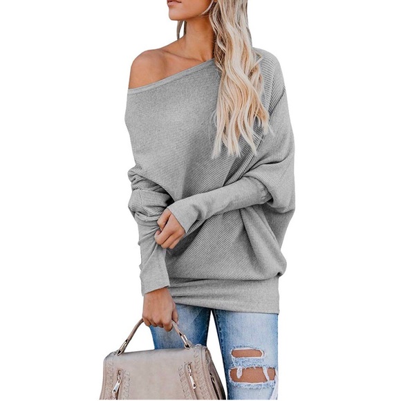 ✦NEW Off Shoulder Batwing Sleeve Sweater Top✦ - Picture 4 of 4